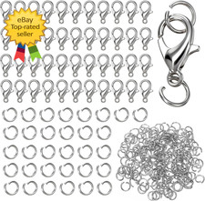 300PCS Stainless Steel Lobster Claw Clasps Jump Rings Set for Jewelry Making