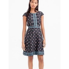 J. Crew Womens 2 Silk Cap Sleeve Fit & Flare Floral Lined Mini Dress