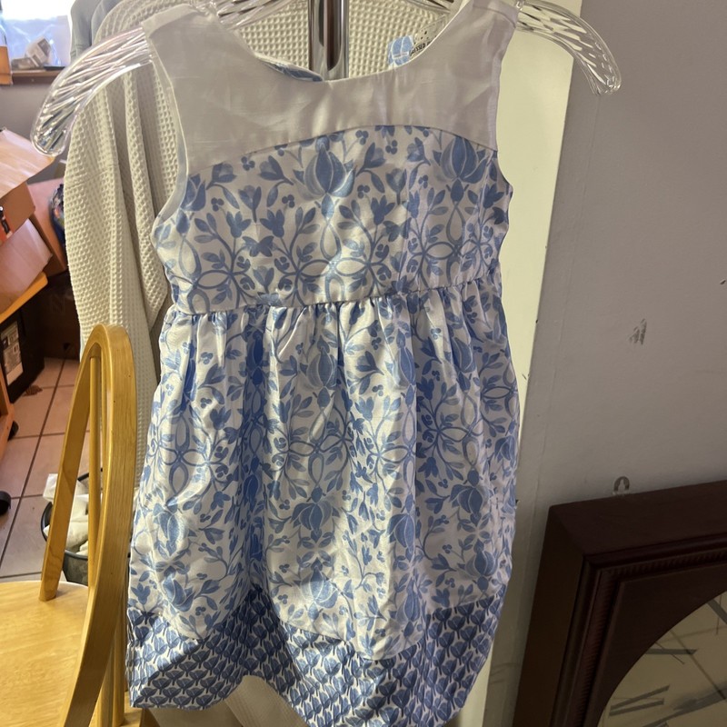 EUC Gymboree Dressed Up 5T Girls Blue Floral Dress