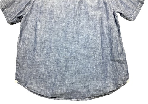 Tommy Bahama Mens L Blue 100% Linen Short Sleeve Button Casual Swordfish Shirt - Picture 19 of 19