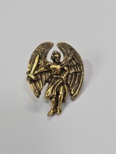 Archangel Michael Lapel Pin Gold Color Metal 