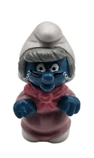 VTG Granny Nanny Smurf #20408 Schleich Peyo PVC Figure#1 '88- Rare Estate Find!