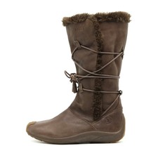 Aigle Damen Stiefel Braun Leder Mitte Gefüttert, Schnüren EU 38