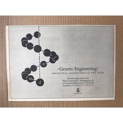 OMD GENETIC ENGINEERING MEMORABILIA Original music press advert from 1983 - prin