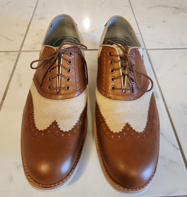 Johnston & Murphy Tan and Cream Wingtip Oxfords Johnston & Murphy Brown Wingtip Dress Shoes for Men for sale  main image 2