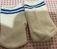 American Girl Pair Of Socks For 18" Dolls White Socks w/ Blue Stripes