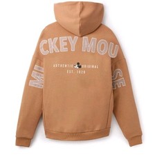 Disney Store Exc Mickey Mouse Tan Zip Up Hoodie Large Jacket Hooded Sweatjacket