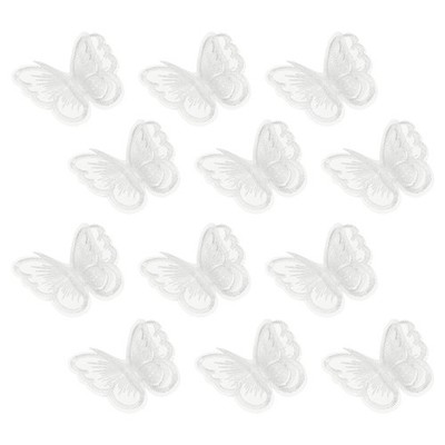 12pcs for butterfly lace patches, 50mm sewing application, white