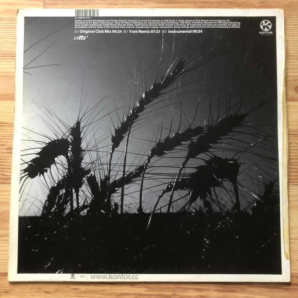 ATB feat. York - The Fields of Love 12" vinyl single, Promotional Copy, Kontor - Image 2 of 4