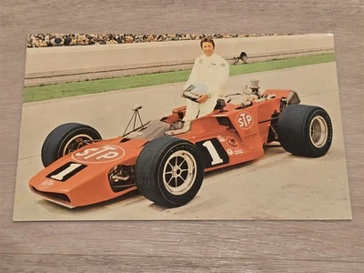 Vintage 1970 MARIO ANDRETTI Indy 500 POSTCARD 1969 Winner - Image 1 of 2