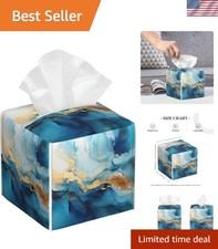 Creative Blue Gold Marble Tissue Organizer - Perfect Gift for Home Decor Lovers
