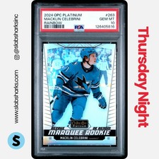 2024 O-PEE-CHEE PLATINUM MACKLIN CELEBRINI RAINBOW RC MARQUEE ROOKIE PSA 10