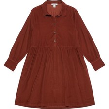 Nine West Rust Brown Corduroy Mini Dress Long Sleeve XXL Western Rodeo Fall