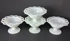 Champagne Tall Sherbet Lace Edge Milk Glass by Anchor Hocking 4pc Vintage