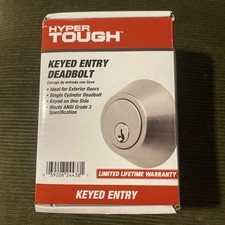 Hyper Tough Keyed Entry Single Cylinder Deadbolt Lock Stainless Steel Finish NEW