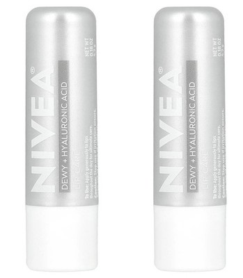 NIVEA Dewy Lip Balm with Hyaluronic Acid, 0.18 Oz 2 Pack