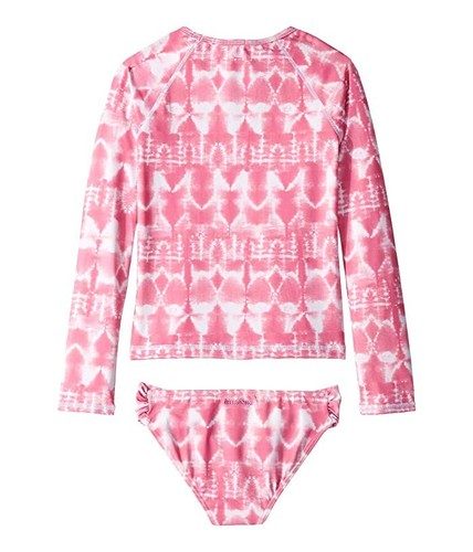 Billabong L9119 Girls Pink Medallion Long Sleeve Rashguard Swim Set Size 10 - Picture 2 of 4