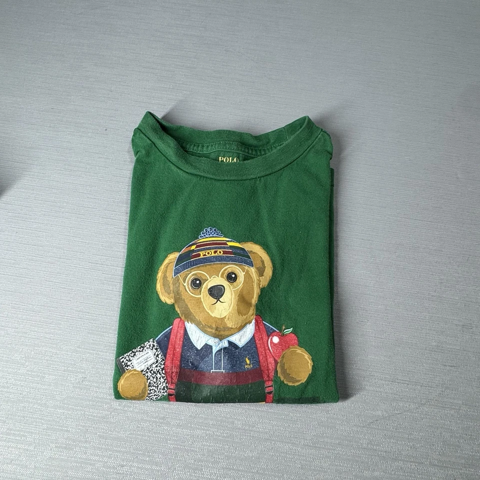 Ralph Lauren Polo Bear T-shirt School Bus First Day Backpack Kids Size 5 - Image 3 of 4