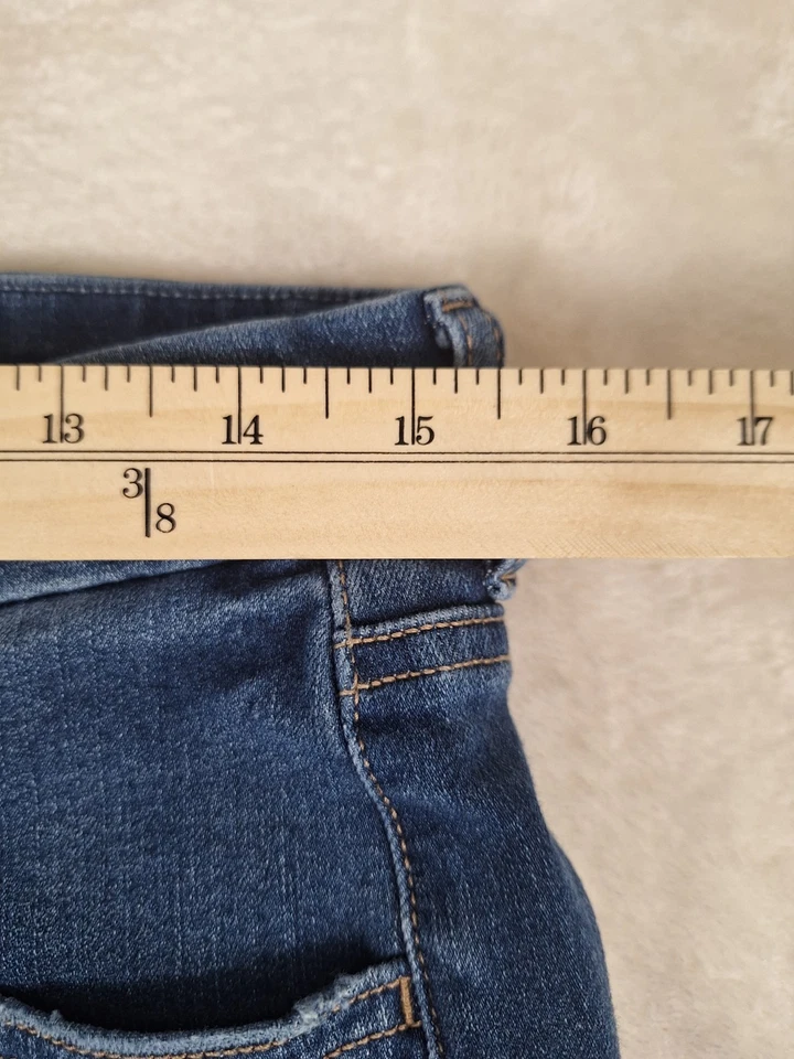 Pantalones de mezclilla American Eagle desgastados para mujer 12 The Dream Curvy tiro alto 30x27 Foto 2 de 4