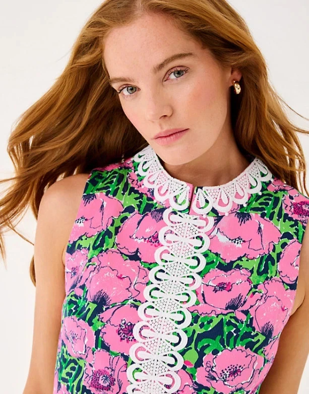 NWT Lilly Pulitzer Cleodora Stretch Shift Dress Low Tide Navy Florrie , Size !! - Image 4 of 4