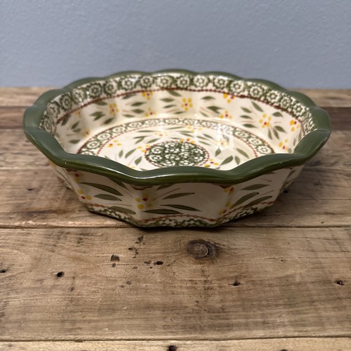 Temptations by Tara Ovenware Green Old World 9" Round Baking Dish Temptations - Picture 2 of 7
