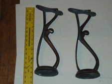 Two Heavy, Vintage 16" Solid Brass, Barber Shop Shoe Shine Foot Stands
