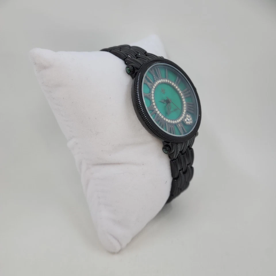 Reloj Judith Ripka Londres Acero Inoxidable Negro, Verde Grande Foto 2 de 4