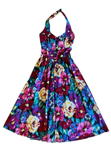 Vestido Midi De Colección Robbie Bee Años 90 Floral Botón Delantero Hecho en EE. UU. Bolsillos Traseros Calzoncillos - Imagen 7 de 14
