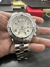 Breitling Super Avenger Chronograph Date Men's Silver Stainless Steel Watch 7