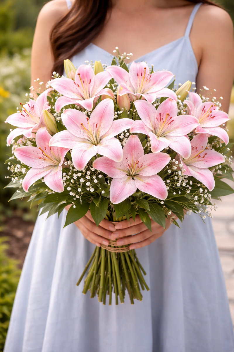Asiatic Lily Perfect Joy Bulbs for Planting - Pink Oriental Lily