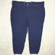 Terra  Sky Womens Jeans Jegging Tummy Control Blue Denim Dark Wash Plus 4X