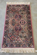 Karastan Rug 3x5 Multicolor Panel Kirman #717, Original 700 Series, Wool Pile