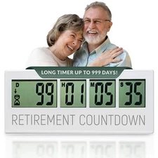 Retirement Countdown Clock - Up to 999 Days LCD Digital Timer - Easy to Set a...