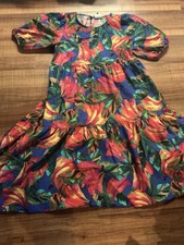 Farm Rio Floral Banana Kaftan Dress Lounge Sz L 