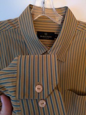 Bugatchi UOMO Men s Shirt Blue/White/Chartreu...