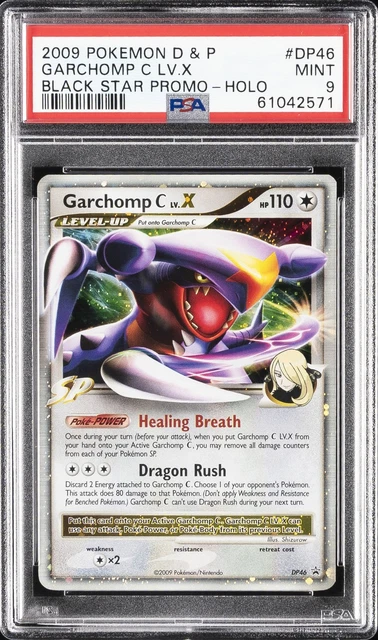 2009 POKEMON DIAMOND & PEARL BLACK STAR PROMO HOLO #DP46 GARCHOMP C LV.X PSA 9
