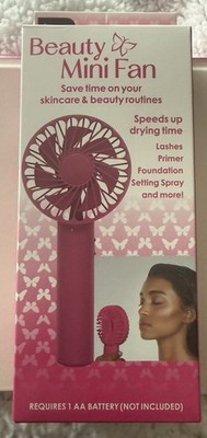 Mini Pink Handheld Battery Fan Speeds Up Drying Time Portable Plastic
