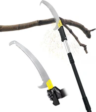 11FT Pole Saw with Adjustable Length for Tree Trimming, Lightweight Manual Pruni