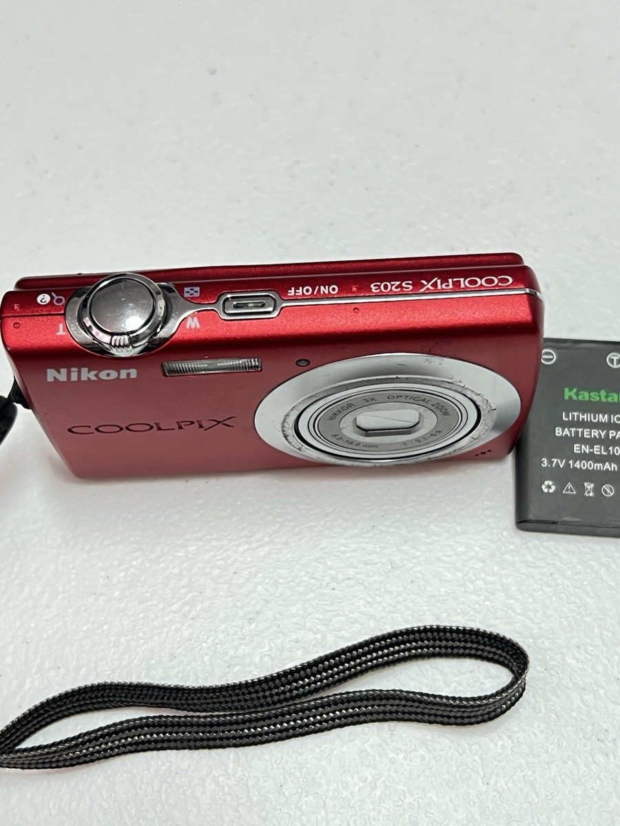 Nikon COOLPIX S203 10.0MP Digital Camera - Red for sale online | eBay