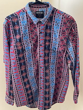 Vintage Frontier Series Shirt Men's Size Large Aztec Western Long Sleeve