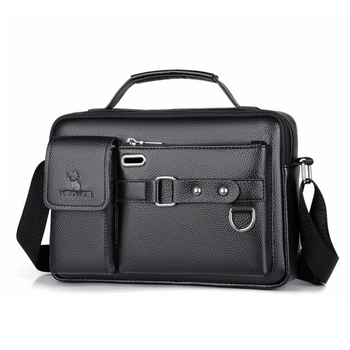 Mens Leather Business Handbag Crossbody Bag Shoulder Bag Briefcase Messenger Bag - Picture 14 of 15
