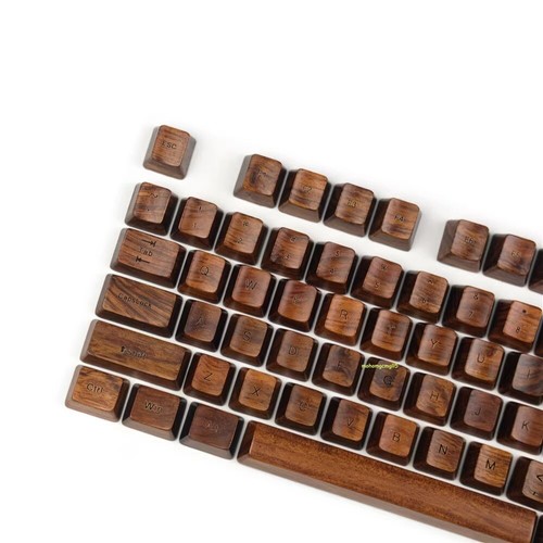 Wooden Rosewood OEM Cross Shaft Keycaps for 60/87/108 Mechanical Keyboard Keypad - Picture 14 of 26