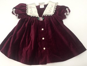 girls burgundy velvet dress