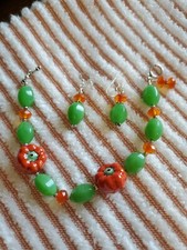 Halloween Fall Autumn Bracelet and Earring SET