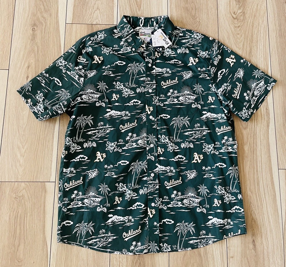 Men's Reyn Spooner Oakland Athletics Collection Kekai Button Shirt Size Xl NWTS