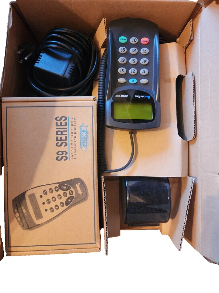 Hypercom T7Plus POS Credit Card Machine Terminal with Pwr Supply and card reader - Image 2 of 2