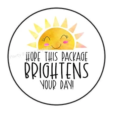 HOPE THIS PACKAGE BRIGHTENS YOUR DAY ENVELOPE SEALS LABELS STICKERS