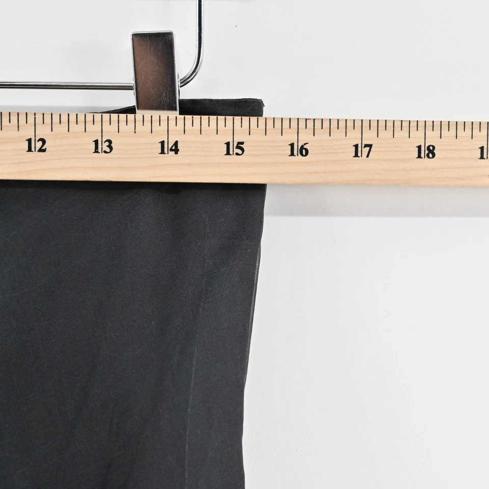 Vtg CAROLE LITTLE Skirt Size 8 Black Silk Pink Embroidered Tulle Witchy ALine - Image 4 of 4