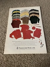Vintage TOWNE AND KING CARDIGAN SWEATER SHIRT LIAMA-CAPE PULLOVER PRINT AD 1950s