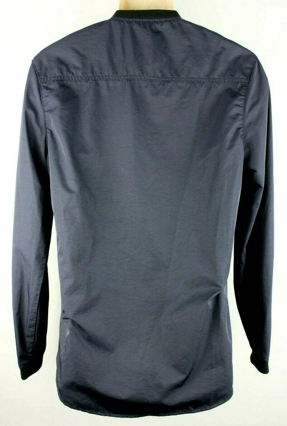Topman Mens Snap Button Bomber Fit Jacket Sz Small Blue Polyester Blend EUC image 6